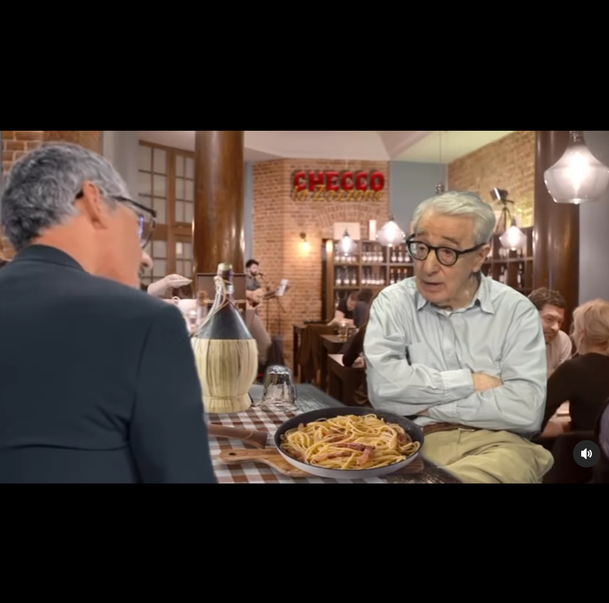 La finta intervista a Woody Allen sugli spaghetti di “Checco lo zozzone” .