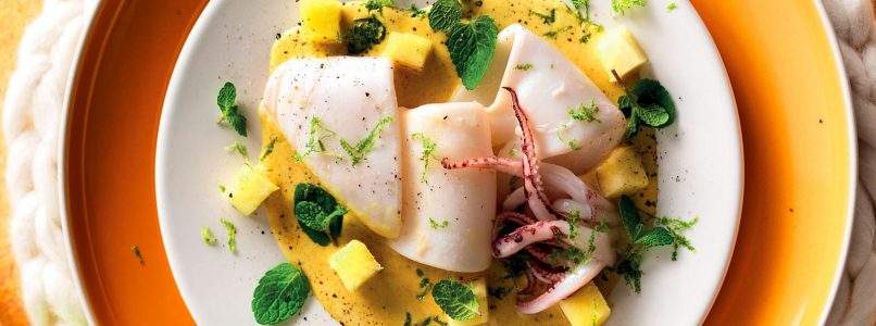 Ricetta Calamari marinati al cocco e curry