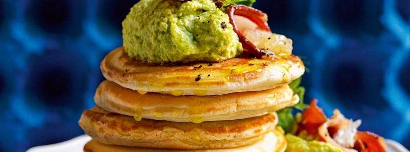 Ricetta Pancake americani, crema di legumi e petto d'anatra
