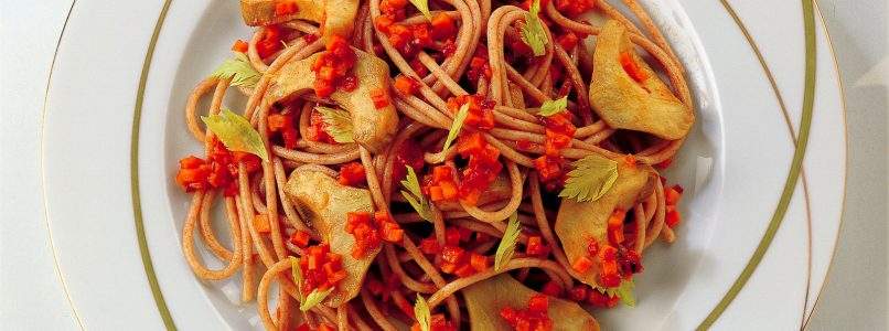 Ricetta Spaghetti di farro ai carciofi