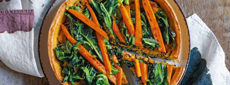 Ricetta Torta salata al frangipane di carote e catalogna